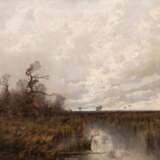 Stankovits, Moric (1867-1938) "Seenlandschaft mit aufsteigenden Enten", Öl/ Lw., sign. u.r. und dat. "München 1885", 49x78 cm, Rahmen - photo 1