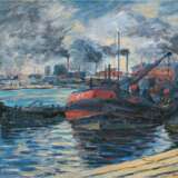 Kreisel, Paul (1891 Danzig- 1982) "Fischerboote im Hafen", Öl/Mp.,, signiert u. datiert '40 u.r., 40x49 cm, Rahmen (Maler und Illustrator in Danzig, Lit.: Vollmer 3, Seite 117) - Foto 1
