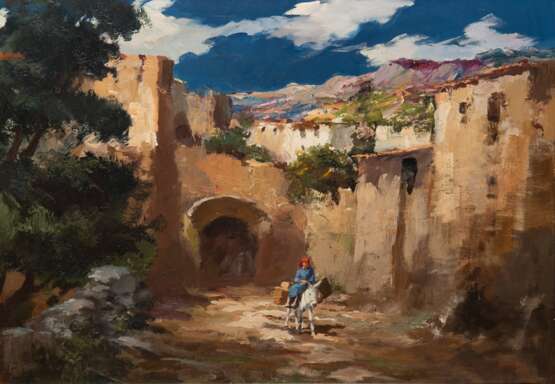 Daube, Prof. Charles "Südliche Landschaft", Öl/ Lw., sign. u.r., 60x80 cm, Rahmen - photo 1