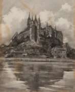Aquarelle. Keller, E. &quot;Albrechtsburg zu Meißen an der Elbe&quot;, Zeichnung, sign. u.l. und bez. u.r., Blatt fleckig, 43x31,5 cm, hinter Glas und Rahmen