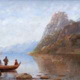 Fuchs, Therese (1849 Düsseldorf -1910 ebenda) "Fjordlandschaft mit Booten und Anglern", Öl/ Holz, sign. u.r., 30,5x48 cm, Rahmen - photo 1