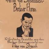 Strauch, Max von "-rettet die Sezession- Berliner Huren", 10 erotische Ansichten, Tuschezeichnung/ Papier, jeweils monogr. und dat. 1923, 30x21 cm, in Folie - photo 1