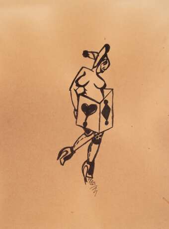 Strauch, Max von "Morphium", 8 Erotika Tuschezeichnungen/ Papier, jeweils monogr. und dat. 1924, 30x21 cm, in Folie - Foto 2