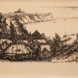 Maletzke, Helmut (1920 Neustettin-2017 Greifswald) "Steilküste Arkona", Litho., 29x49 cm, hinter Glas und Rahmen (Preisträger bei 10 künstlerischen Wettbewerben und anderen Ausschreibungen, er ist gewähltes Mit… - photo 1