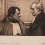 Pickardt, Ernst (1876 Berlin-1931 ebnda) "Brustbildnis von Napoleon und J. W. v.Goethe", Radierung, handsign. u.r., bez. u.l. "von der unverstählten Platte Nr. 4", 38,5x47,5 cm, hinter Glas und Rahmen… - photo 1