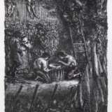 Weber, Andreas Paul (1893 Arnstadt-1980 Schretstaken bei Mölln) "Die Gehängten", Litho., sign. u.r., mit dem roten Stempel der Clan-Presse, 29x19,5 cm, im Passepartout hinter Glas und Rahmen - photo 1