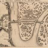 "Ansicht Elbe Plan Dessau Roßlau", Kupferstich ca. 1640, aus Merian Theatrum Europaeum, 17x24,5 cm, ungerahmt - photo 1