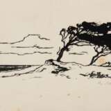 Schultze-Jasmer, Theodor (1888 Oschatz-1975 Prerow/Darß) "Windflüchter, Linolschnitt, sign. u.r., min. fleckig, 13x24 cm, ungerahmt (Studium an der Leipziger Kunstakademie, Sommeraufenthalte im Ostseebad Zingst, Stu… - фото 1