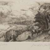 Seidel-Seitz, Josef (1908 München-1988 ebenda) "Landschaft", Grafik, sign. u.r., 66/100, 18x17,5 cm, hinter Glas und Rahmen - Foto 2