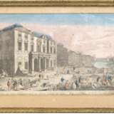 "Rathaus in Marseille", col. Stich, 18. Jh., 22,5x41 cm, Gebrauchsspuren, hinter Glas im Passepartout und Rahmen - Foto 1