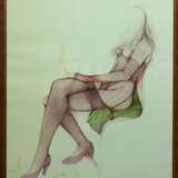 Bruni, Bruno (geb. 1935 in Gradara/Italien) "Donna rilassata", Farblitho von 3 Steinen, 95/ 150, sign., 75,5x60,5 cm, hinter Glas und Rahmen - photo 1