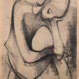 Fuchs, Alfred (1877 Bornich-1954 Sankt Goarshausen) "Sitzende junge Frau, den Arm aufstützend", Grafik, 16/ 25, sign. u.r. und dat. ´71, 47x34 cm, im Passepartout hinter Glas und Rahmen - Foto 1