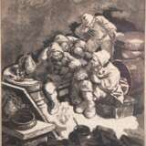 Prestel, Marie Catherine (1774-1794) "Les Buveurs Flamands-Die Flämischen Trinker", Aquatinta-Radierung, in der Platte sign., 35,5x26 cm, im Passepartout hinter Glas und Rahmen - photo 1