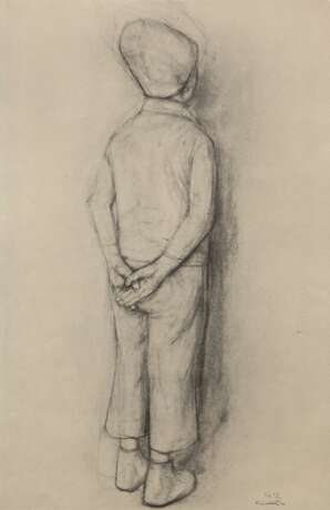 Richter, Hans Theo (1902 Rochlitz;- 1969 Dresden) "Junge mit dem Gesicht zur Wand stehend", Lichtdruck, sign. u.r. und dat. ´42, min. gebräunt, 42x26 cm, ungerahmt - Foto 1