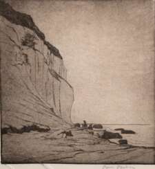 Paulsen, Ingwer (1883 Ellerbeck bei Kiel-1943 Halebüll bei Husum) &quot;Hohes Ufer&quot;, Radierung, handsign. u.r., 33,5x31 cm, hinter Glas und Rahmen
