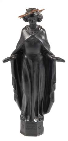 Figur "Heilige Barbara- Schutzpatronin der Bergleute", Eisenguß, Entwurf Heinrich Moshage (1896- 1968), monogr. "MH", Gießerstempel "Buderus" (Wetzlar), H. 27,5 cm - photo 1