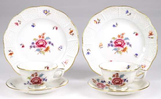 2 Mokka-Gedecke, Herend, Queen Victoria mit Goldrändern - фото 1