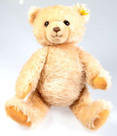 Steiff-Teddy mit Druckstimme, blond, Knopf im Ohr, Made in Austria, L. 40 cm - Foto 1