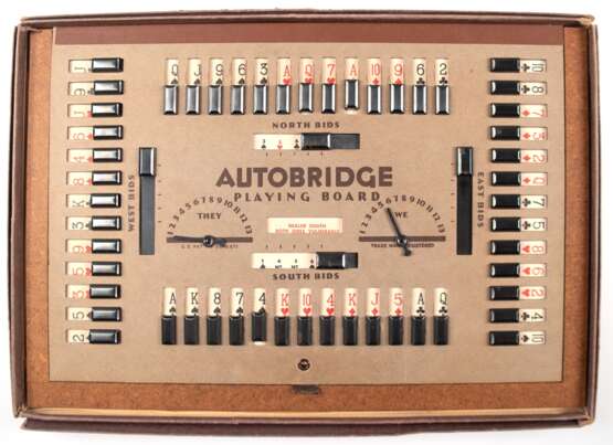 Spiel "Autobridge playing board", im Original-Karton, mit 24 Kartenblättern, 26x38 cm - Foto 1