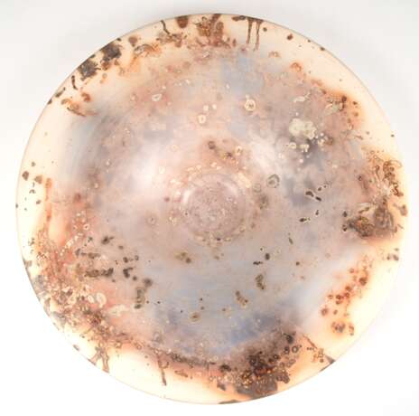 Große Keramikschale mit experimenteller Glasur, Pietro Elia Maddalena, 1997, "La Meridiana", H. 6,5 cm, Dm. 44,5 cm - Foto 1