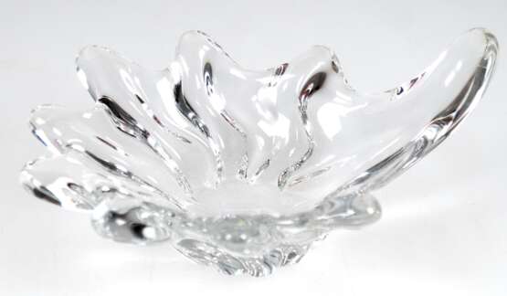 Schale, Kristallglas, Daum France, signiert, unregelmäßig geschweifte Form, H. 7 cm, L. 17 cm - Foto 1