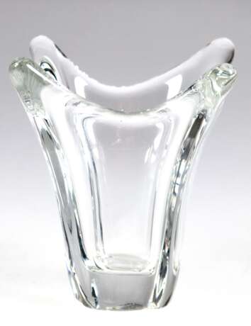 Vase, Kristallglas, Daum France, signiert, vierkantige Form, H. 10,8 cm - photo 1