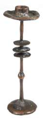 Bronze-Kerzenleuchter, 1-kerzig, Entwurf Karl Ulrich Meyring, Postmoderne, H. 27 cm