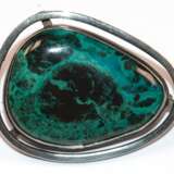 Brosche/ Anhänger, 935er Silber, bez."Made in Israel", Türkis-Matrix, ca. 3,5 x 2,7 cm, 9,6 g - фото 1