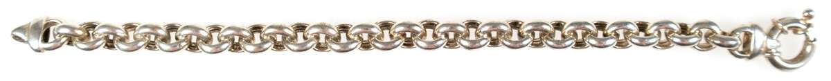 Armband, 925er Silber, Rundankerkette, großer Federringverschluß, Gew. 26,9 g, L. 21,5 cm - photo 1