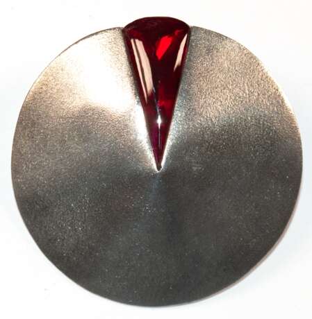 Kettenanhänger, Silber geprüft, 21,9 g, Rubin (synth.), Durchmesser ca. 4,8 cm - photo 1