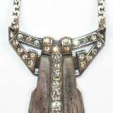 Collier im Art-Deco-Stil, 925er Silber, weiße Kristalle, ca. 38 cm Länge - photo 1