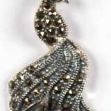 Kette und Anhänger "Pfau“, 925er Silber, besetzt mit See-Opal und Markasit, Länge ca. 3,7 cm, Kette ca. 45,5 cm - photo 1