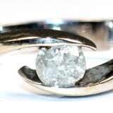 Solitaire-Ring, 585er WG, ausgefaßt mit 1 Brillanten von 0,51 ct., punziert, Ges.-Gew. 4,41 g, RG 53 - photo 1