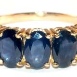Ring, 416er GG/ 10 kt., 5 blaue Saphire, RG 54, Innendurchmesser 17,2 mm - photo 1