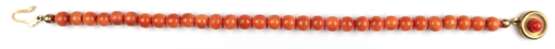 Korallen-Armband mit 333er GG-Schließe, Kugelglieder Dm. 0,6 cmm, L. 19 cm - Foto 1