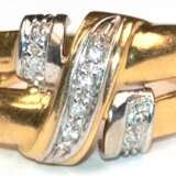 Brillant-Ring, 750er GG, ausgefaßt mit 8 Brillanten von zus. ca. 0,08 ct., Ges.-Gew. 6,90 g, RG 55 - photo 1