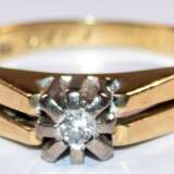 Ring, 585er GG, ca. 5,2 g, 1 Brillant ca. 0,07 ct., RG 58, Innendurchmesser 18,4 mm - photo 1