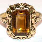 Citrin-Ring, um ca. 1920, 585er GG, 3,2 g, RG 57, Innendurchmesser 18,1 mm - photo 1