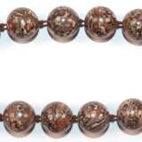 Kette mit großen Perlen aus Leoparden-Jaspis, Durchmesser ca. 2 cm, Länge ca. 49 cm - Foto 1