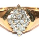 Ring, 585er GG, ca. 2,2 g, 16 Brillanten ca. 0,25 ct., RG 47, Innendurchmesser 15,0 mm - photo 1
