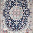 Nain, hellgrundig, blau floral gemustert, Reinigung empfohlen, 130x90 cm - Auction prices