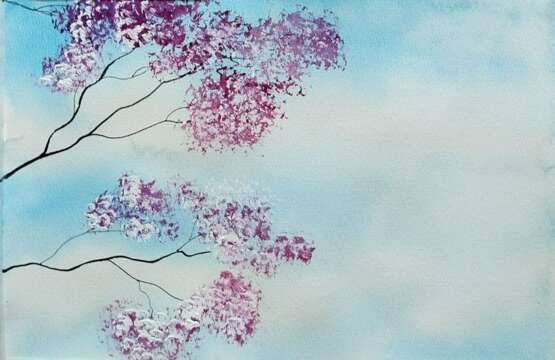 Луна море мангровое дерево Papier aquarelle Aquarelle Minimalisme Paysage intérieur Россия Арзамас 2025 - photo 1