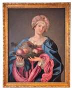 Produktkatalog. Sybille with turban and fruit bowl, Oil on canvas, 19th century