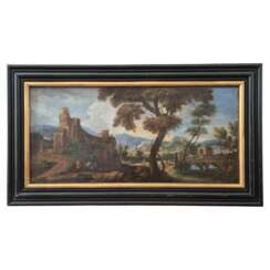 Italian landscape with ruins, Oil on canvas, 19th century