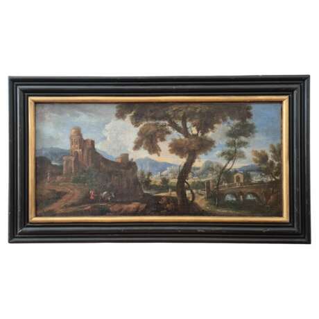 Italian landscape with ruins Oil on canvas 19th century 19th century - photo 1