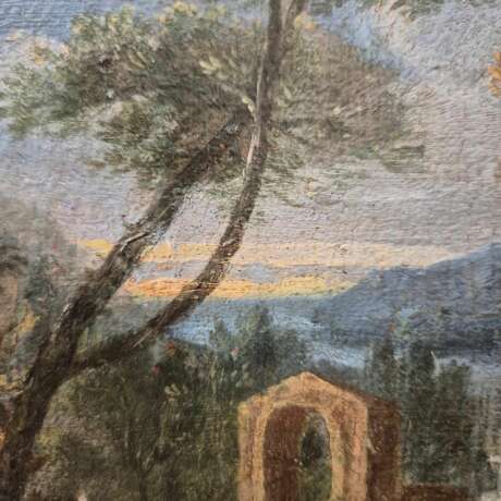 Italian landscape with ruins Oil on canvas 19th century 19th century - photo 3