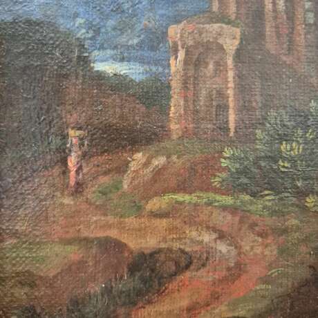 Italian landscape with ruins Oil on canvas 19th century 19th century - photo 5