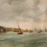 Large Marine Oil-on-Canvas Breton Fisherman in Original Frame 19th Century 19th century - Foto 2