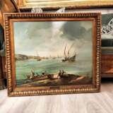 Large Marine Oil-on-Canvas Breton Fisherman in Original Frame 19th Century 19th century - Foto 4