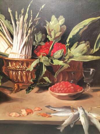 Large Still Life with Fish Oil-on-Canvas in Gilded Frame 152cm x 112cm Other style 19th century - Foto 2